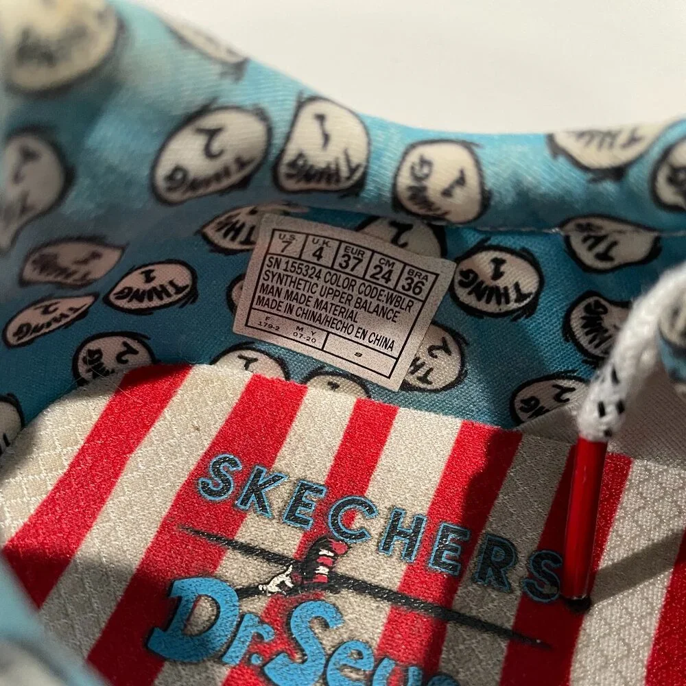 Skechers X Dr. Seuss Goldie 2.0 Two Things White Blue Red Sneaker Size 7… - Picture 9 of 9